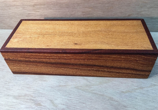 Holly Banksia box with Silky Oak Lid - Blue Lining (PTBSL19004-L3573)