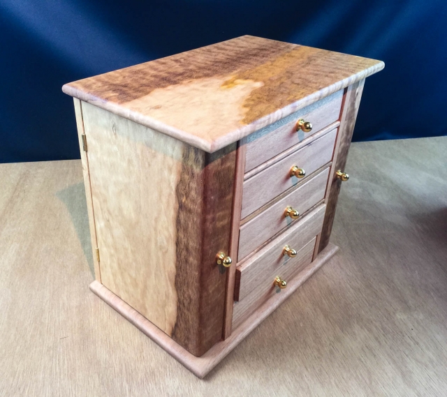 DES5JBWBB 19001-L5091 Designer Jewellery Box - Blackbutt, 5 Drawers, Wings SOLD