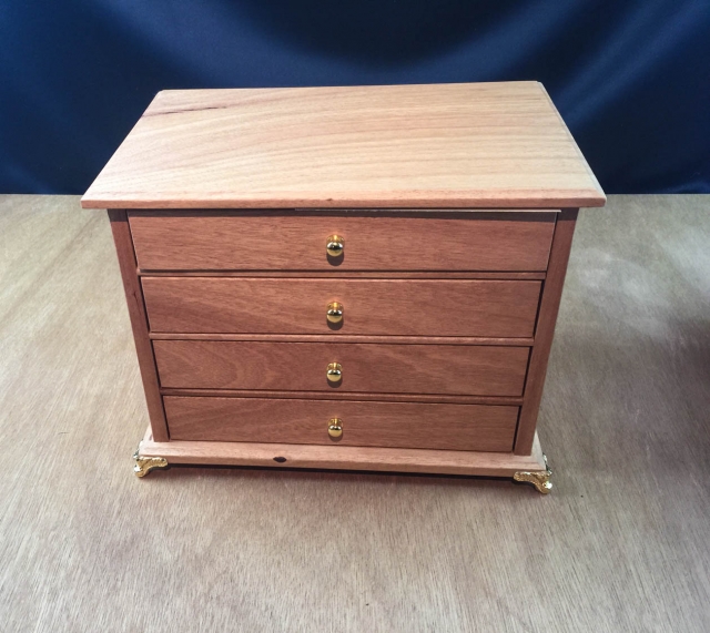 Australian handmade 4 drawer jewellery box