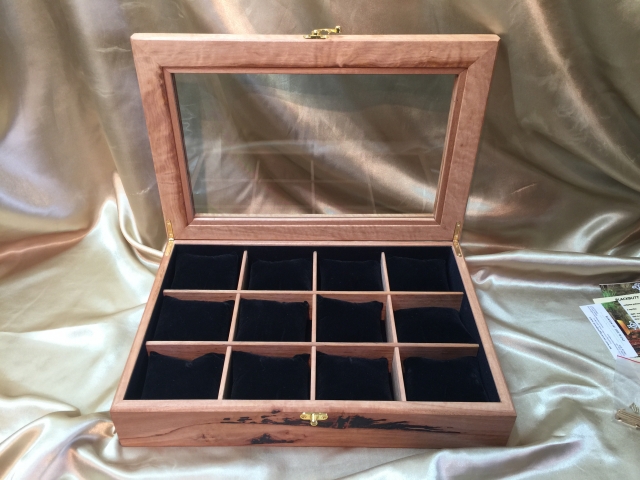 Custom Made Watch Box - Blackbutt with glass lid CM6251