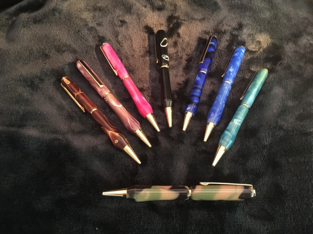 Classic Pens (Hand turned from Western Australian timbers and coloured resins)