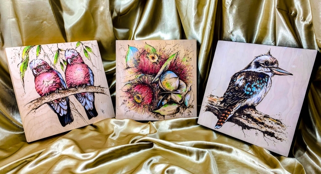 Examples of Flora and Fauna Pyrography