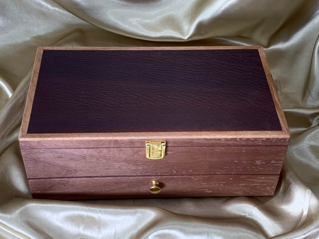 Premium Jarrah/Woody Pear Jewellery Box with Drawer - PJBD20014-L8914