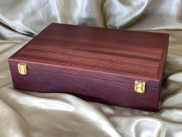 A4DB 21004-L1356 - Premium Wooden Jarrah Document Box - A4 Size