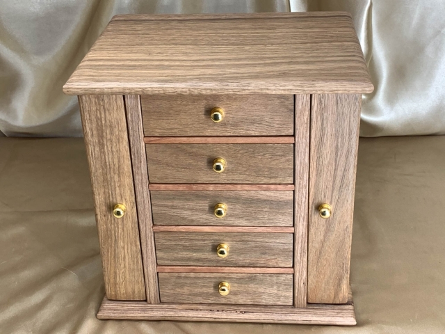 LED5W 22005-L4727 - Limited Edition Australian Marri 5 Drawer Jewellery Box with Wings