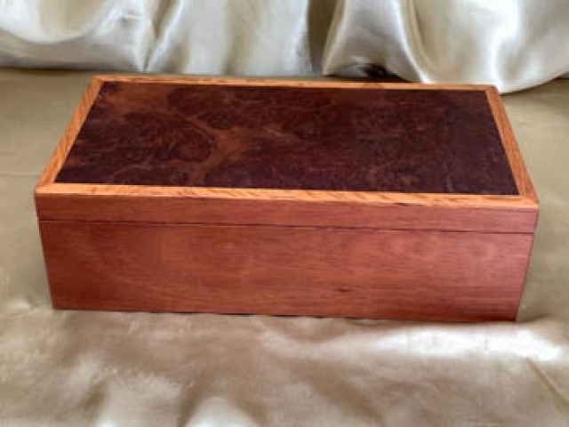 PJBT 22006-L4790 - Premium Jewellery Box with Jarrah Burl Lid and Removable Tray