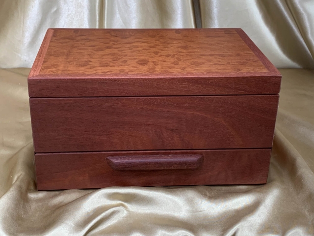 PJBDT 2324-L8304 - Jarrah Jewellery Box with Bottom Drawer and Top Tray