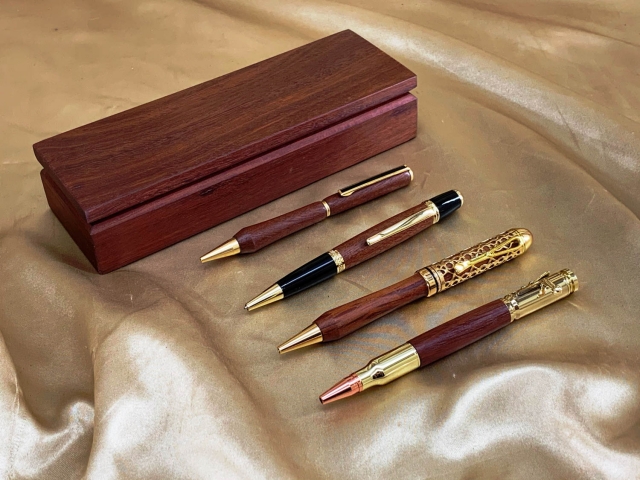 Range of Hand Made Jarrah Pens and Boxes - Various Styles Available