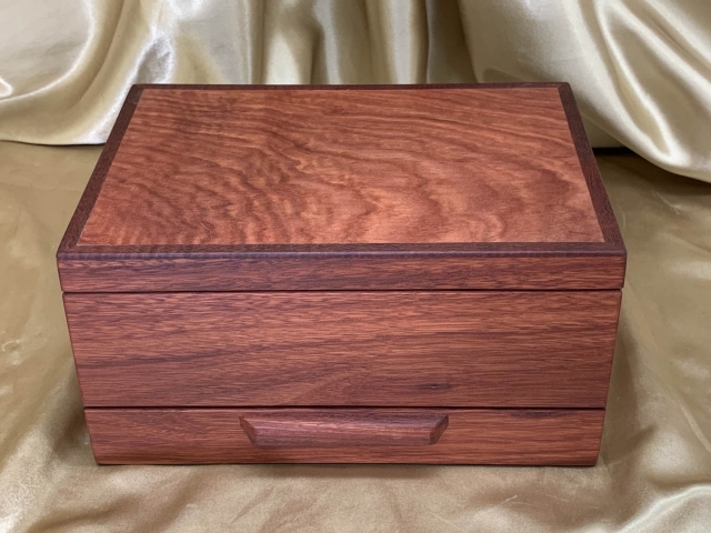 PJBDT 2404-L0815 - Premium Pink Jarrah Jewellery Box with Drawer and Tray