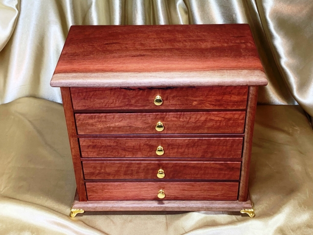 LEDMD 24001-L1961 - Limited Edition 5 Drawer Jewellery Box - Hand made Australian Jarrah