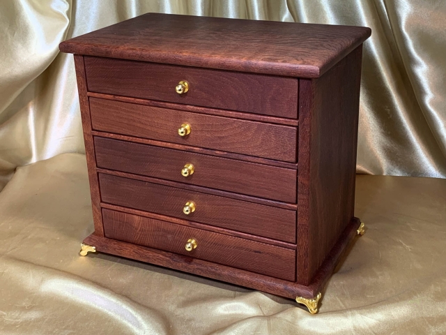 LEDMD 24003-L1981 - Limited Edition 5 Drawer wooden Jewellery Box - Hand made in Australia