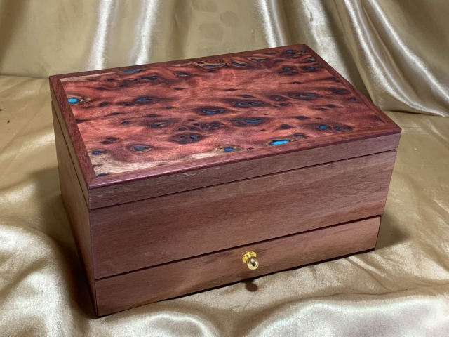 LEDRJB 242501-L3578 - Limited Edition Resin Filled Jarrah Jewellery Box - Made in Australia