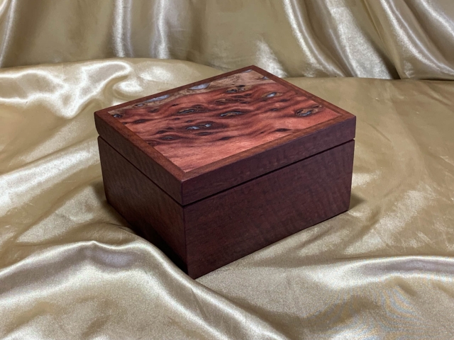 LEDRJB 242504-L3606 - Limited Edition Resin Filed JarrahJewellery Box with Tray - Made in Australia