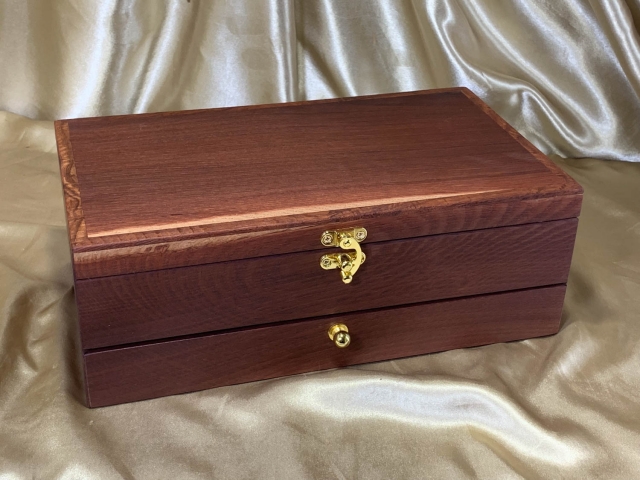PJBD 242501-L3800 - Premium Large Jarrah Jewellery Box with Bottom Drawer - Hand Made in Australia