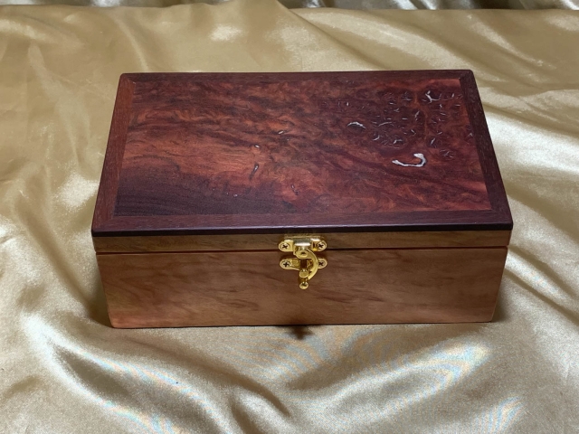 Limited Edition Pink Jarrah and Burl Keepsake / Trinket Box
