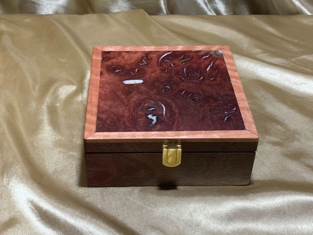 Limited Edition Jarrah Jewellery Box with Resin Filled Jarrah Burl Lid