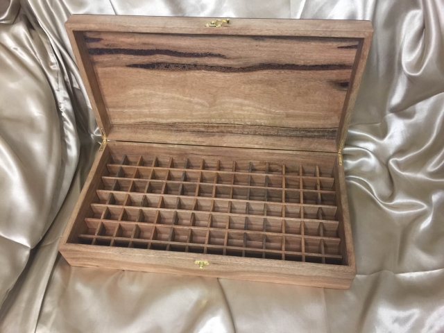 Custom Made Australian Blackbutt Essential Oil Box for 98 Bottles