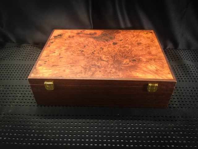 Custom Made Jarrah A4 Document Box with Jarrah Burl Lid