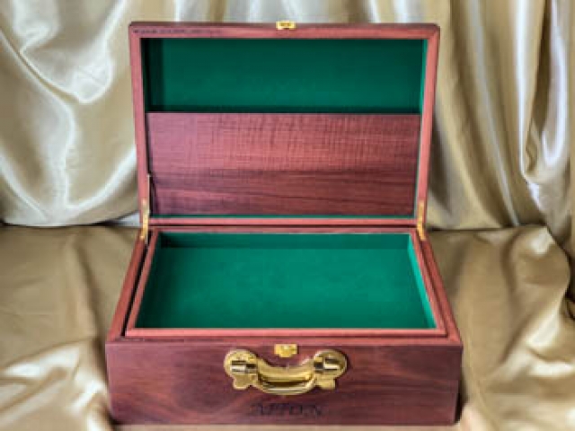 Example of Custom Made A4 Document Box Jarrah with Brass Handle