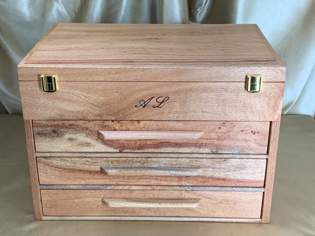 Custom Made Multi Drawer Ladies Accessory Box Handcrafted from Australian Silky Oak