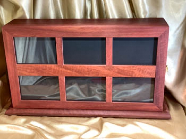 Custom Made Jarrah Pet Photo Box for multiple cremation ashes