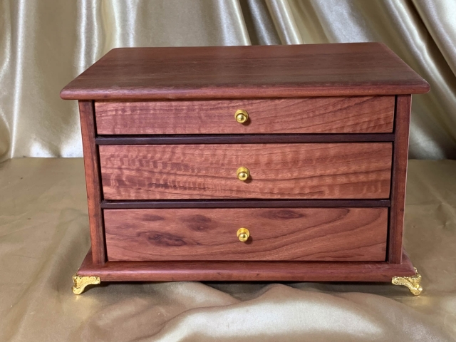 LEDMD3 25027-L5080 - Limited Edition Australian Jarrah Jewellery Box with 3 Drawers