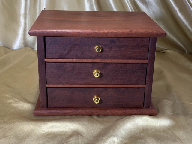 LEDM3 251107-L7140 - Limited Edition 3 Drawer Handcrafted Jarrah Jewellery Box