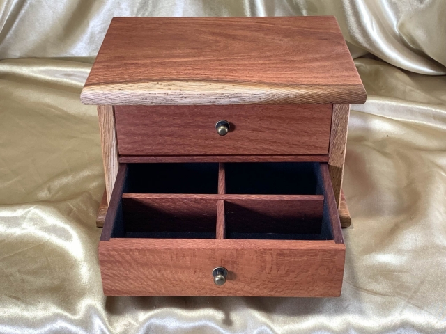 LEDJB2D 2606D21-L9535 - Limited Edition 2 Drawer Wooden Jewellery Box - Handcrafted in Western Australia