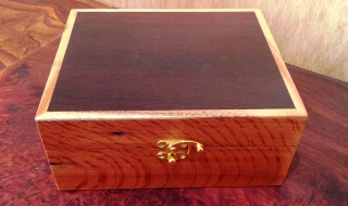 EOB-1561 - 30 Essential Oil Box - Silky Oak box with Woody Pear Lid  SOLD