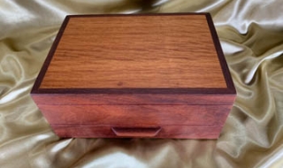 Jarrah Jewellery Box with Sheoak Lid and Bottom Drawer (PJBD20006 - L6933) SOLD