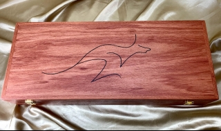 PYRO  LE2178 - Pyrography Example - Logo on Jarrah