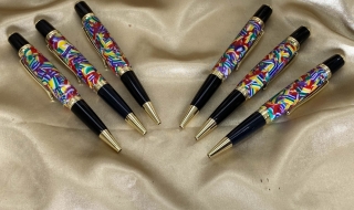 Designer "Sierra" Pens - "Colours of the Rainbow" Resin