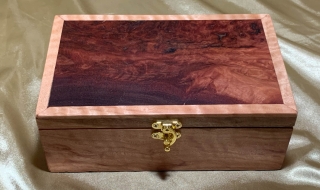 LEDRKB 25004-L4135 - Limited Edition Pink Jarrah and Resin Filled Jarrah Burl Keepsake Box SOLD