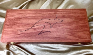 Custom Made Australian Jarrah "Keyboard Box" with Logo