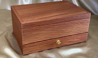 PJBDT 25024-L5004 - Premium Jarrah Jewellery Box with Bottom Drawer AND Top Tray SOLD