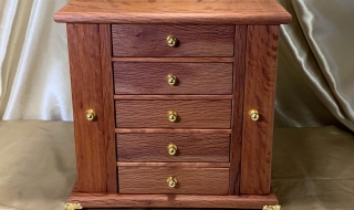 LEDMD5W 25034-L5215 - Limited Edition Sheoak Jewellery Box with 5 Drawers and Side Wings Sold