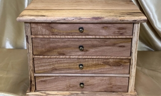LEDMD4 25028-L5092 - Limied Edition 4 Drawer wooded Jewellery Box - Australian Spalted Marri SOLD