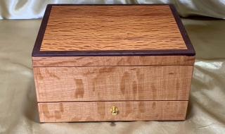 PJBDT 25094-L6154 - Premium Hand Made Australian Timber Jewellery Box with Drawer and Tray - Sheoak SOLD