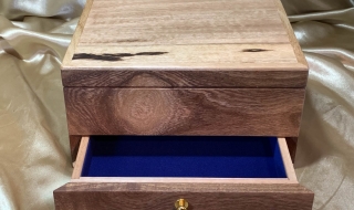 LEDJBD 251007-L6835 - Limited Edition Fine Quality Timber Jewellery Box with Drawer - Australian Marri