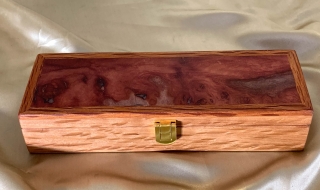 PB 2608PB2-L0829 - Premium Pen Box Handcrafted from  Australian Sheoak with Jarrah Burl Lid